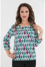 Bluza alba cu frunze multicolore