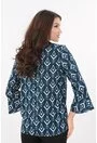 Bluza albastra cu imprimeu geometric