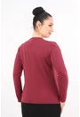Bluza bordo din tricot cu pliuri