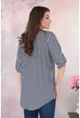 Bluza cu dungi bleumarin-albe si guler tunica