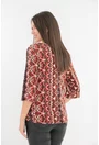 Bluza cu imprimeu abstract caramiziu