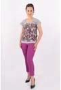 Bluza din bumbac cu print floral mov