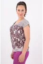 Bluza din bumbac cu print floral mov