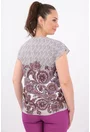 Bluza din bumbac cu print floral mov