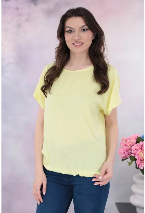 Bluza din vascoza galbena cu elastic la tiv