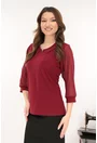 Bluza eleganta bordo cu guleras