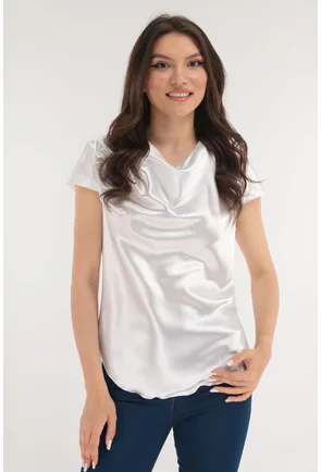 Bluza eleganta din satin alb