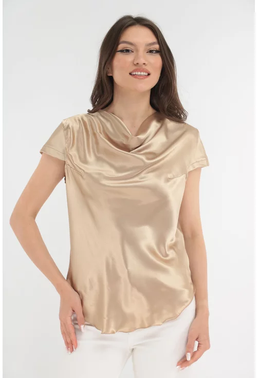Bluza eleganta din satin auriu