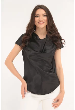 Bluza eleganta din satin negru