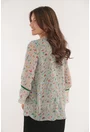 Bluza gri cu print abstract si volanase la maneci