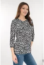 Bluza gri din bumbac cu animal print