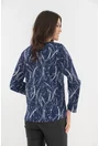 Bluza indigo din jerse cu print abstract gri