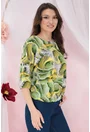 Bluza lejera cu imprimeu abstract gri-verde