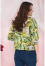 Bluza lejera cu imprimeu abstract gri-verde