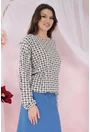 Bluza lejera cu imprimeu geometric bej