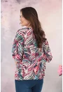 Bluza lejera roz cu imprimeu abstract multicolor