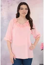 Bluza lejera roz din voal