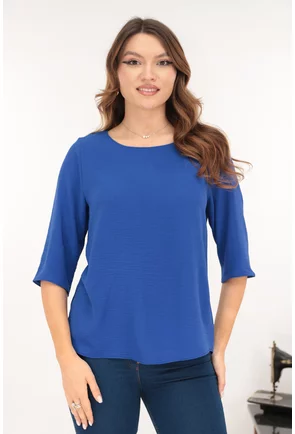 Bluza lejera uni albastru-regal