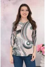 Bluza lejera verde cu imprimeu abstract crem