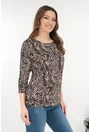 Bluza maro din vascoza cu animal print 