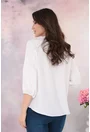 Bluza office alba cu maneci bufante