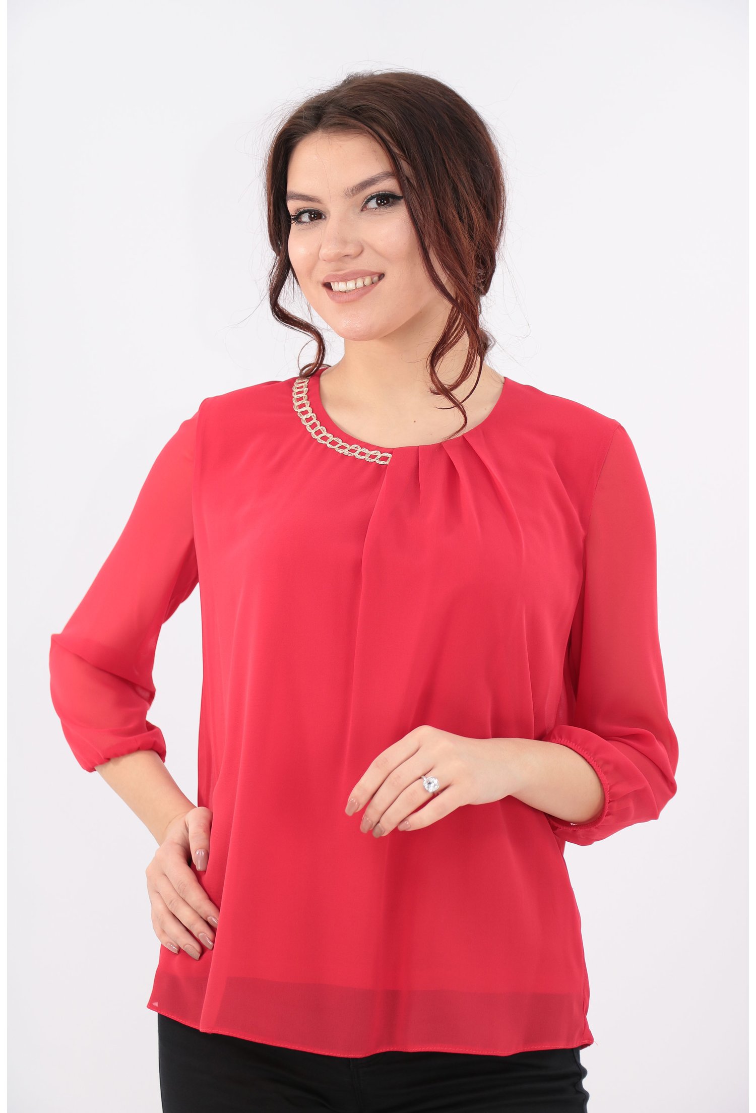 Bluza rosie din voal