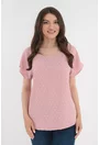 Bluza roz-pudra cu buline 3D