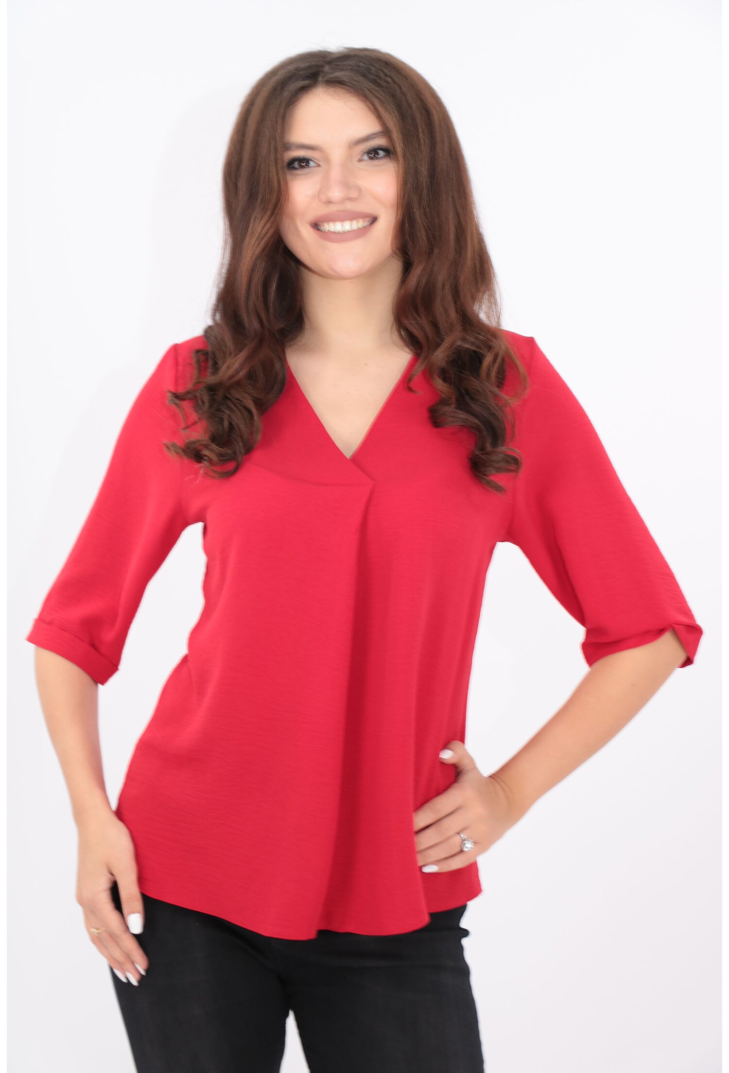 Bluza uni rosie din vascoza