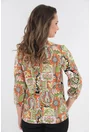 Bluza verde cu imprimeu geometric-floral