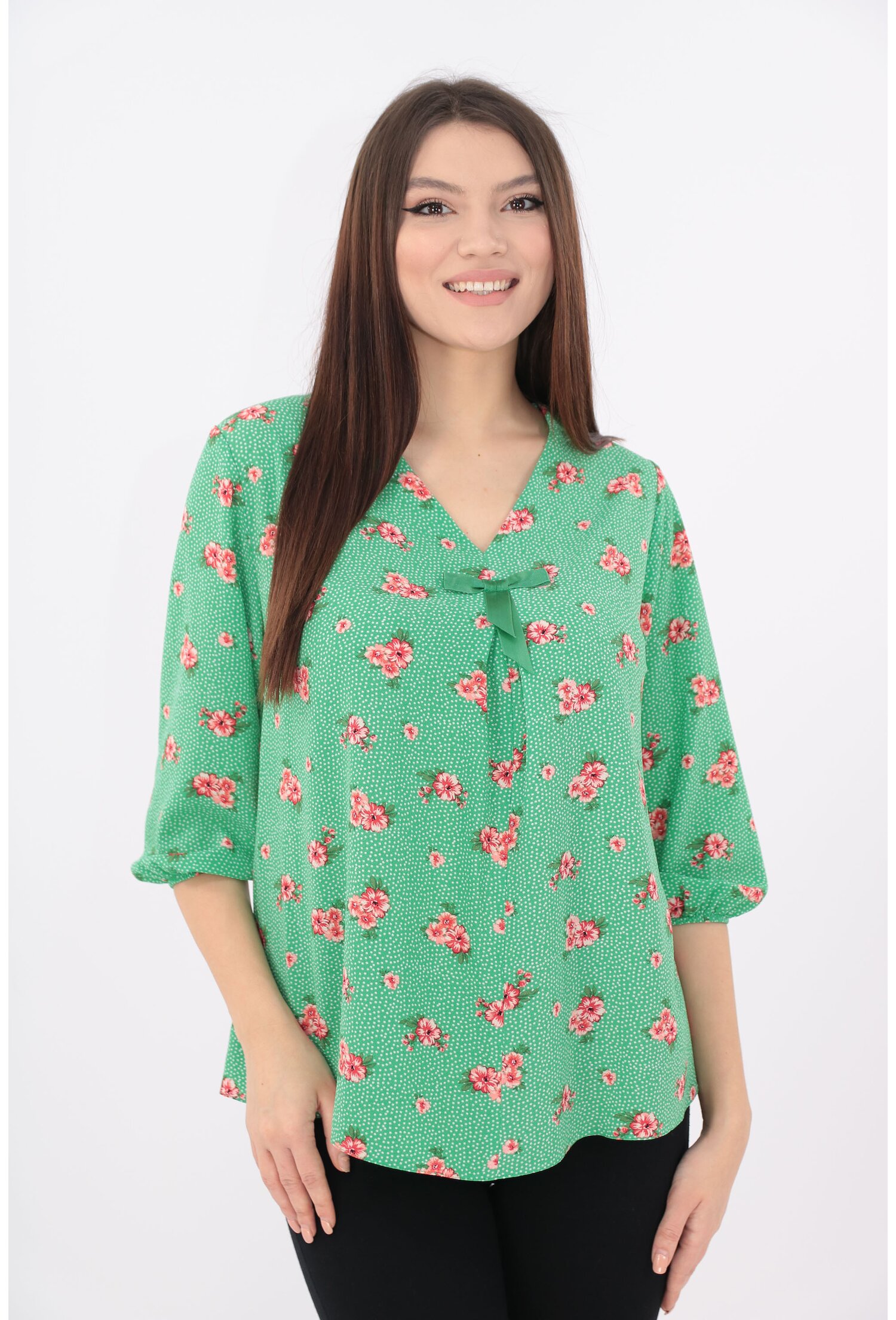 Poze Bluza verde cu print floral