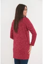 Cardigan rosu din jerse cu brosa