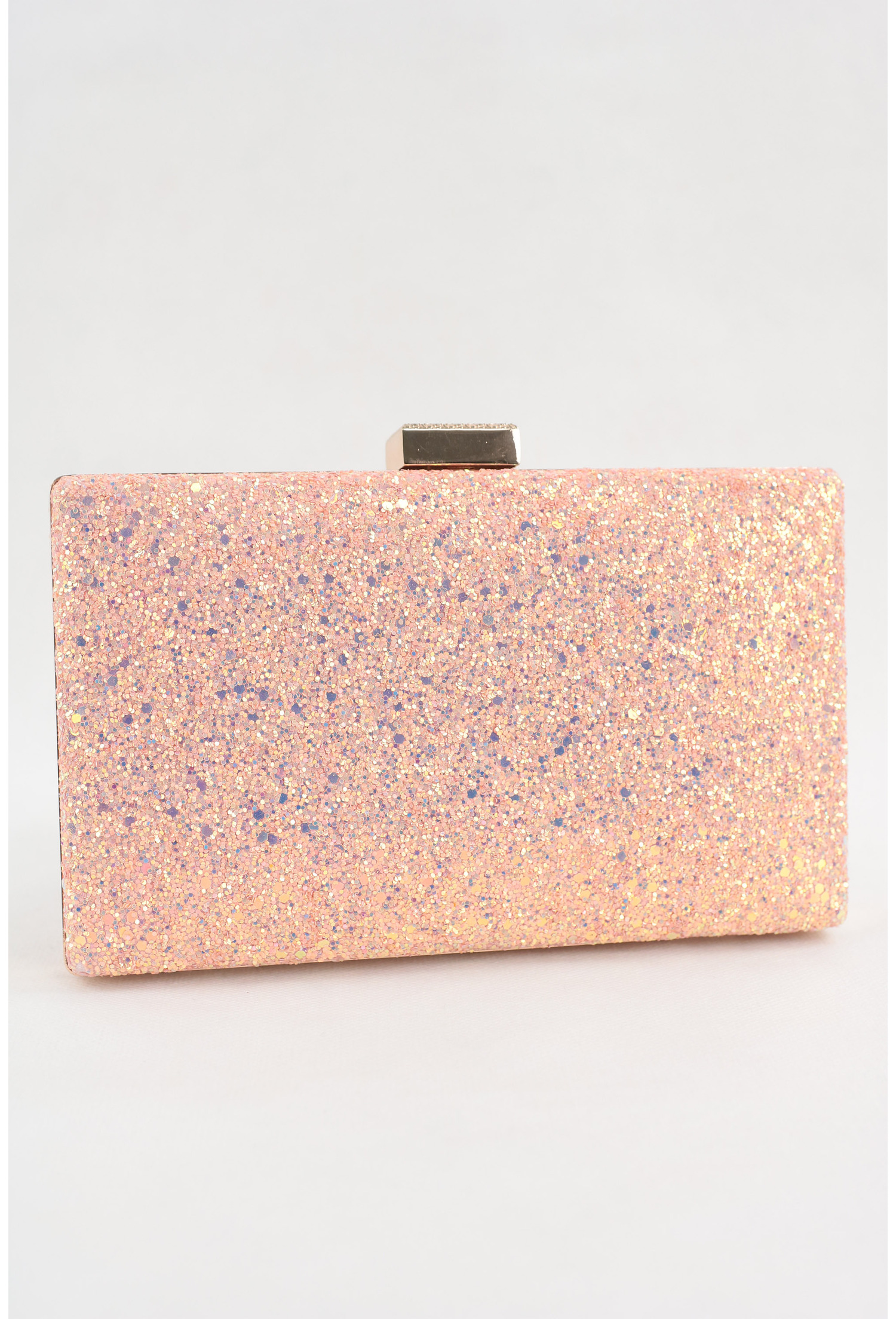 Clutch roz-piersica cu glitter