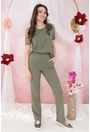 Compleu lejer din bumbac - bluza si pantaloni olive