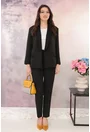Compleu office negru - sacou si pantaloni din stofa