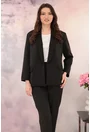 Compleu office negru - sacou si pantaloni din stofa