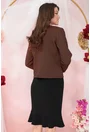 Costum - rochie neagra si sacou negru cu buline orange