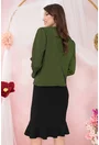 Costum - rochie neagra si sacou negru cu buline verzi