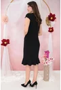 Costum - rochie neagra si sacou negru cu buline verzi