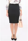 Fusta conica neagra din brocard elastic
