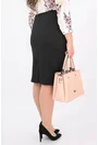 Fusta conica neagra din brocard elastic