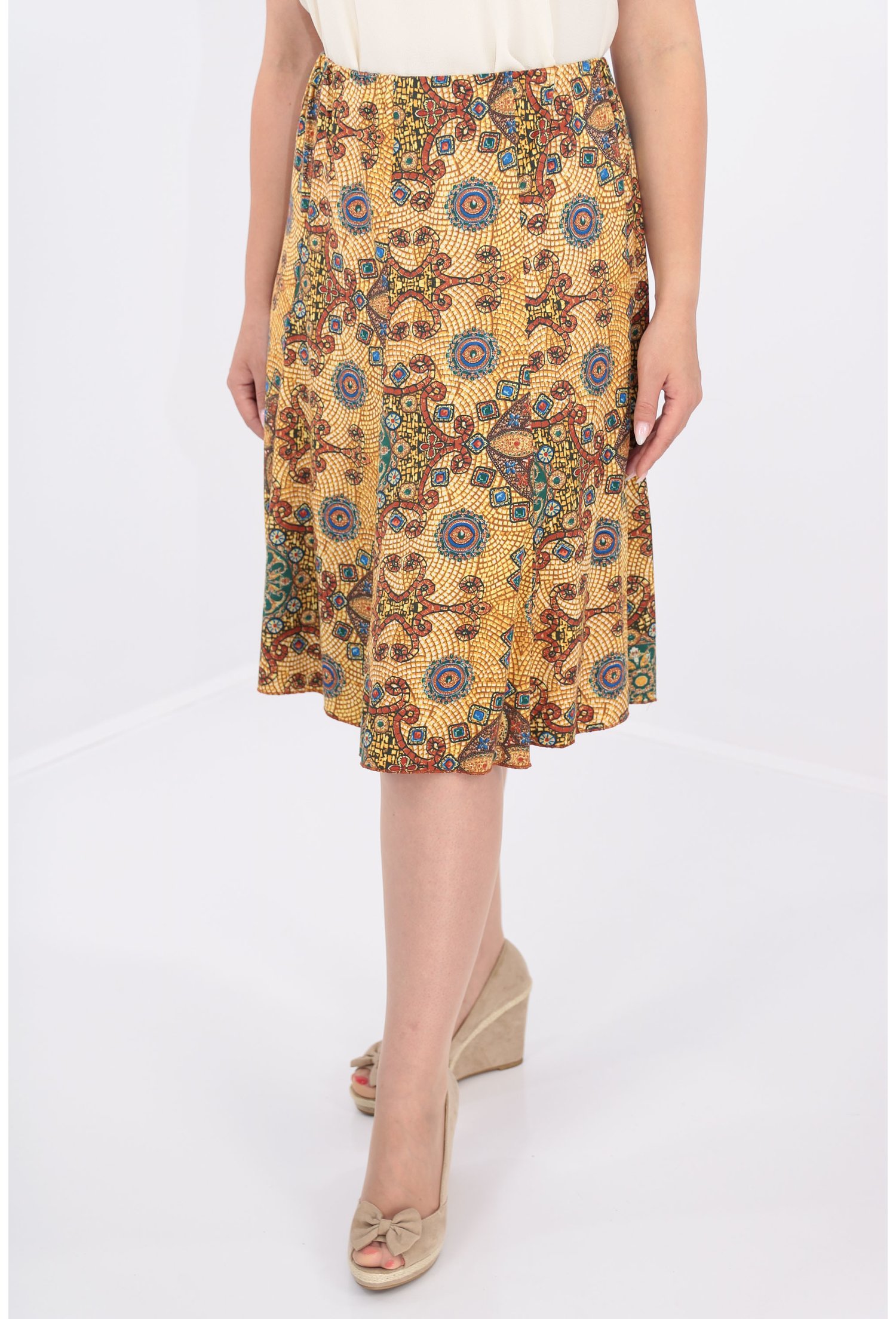 Fusta galbena din tricot