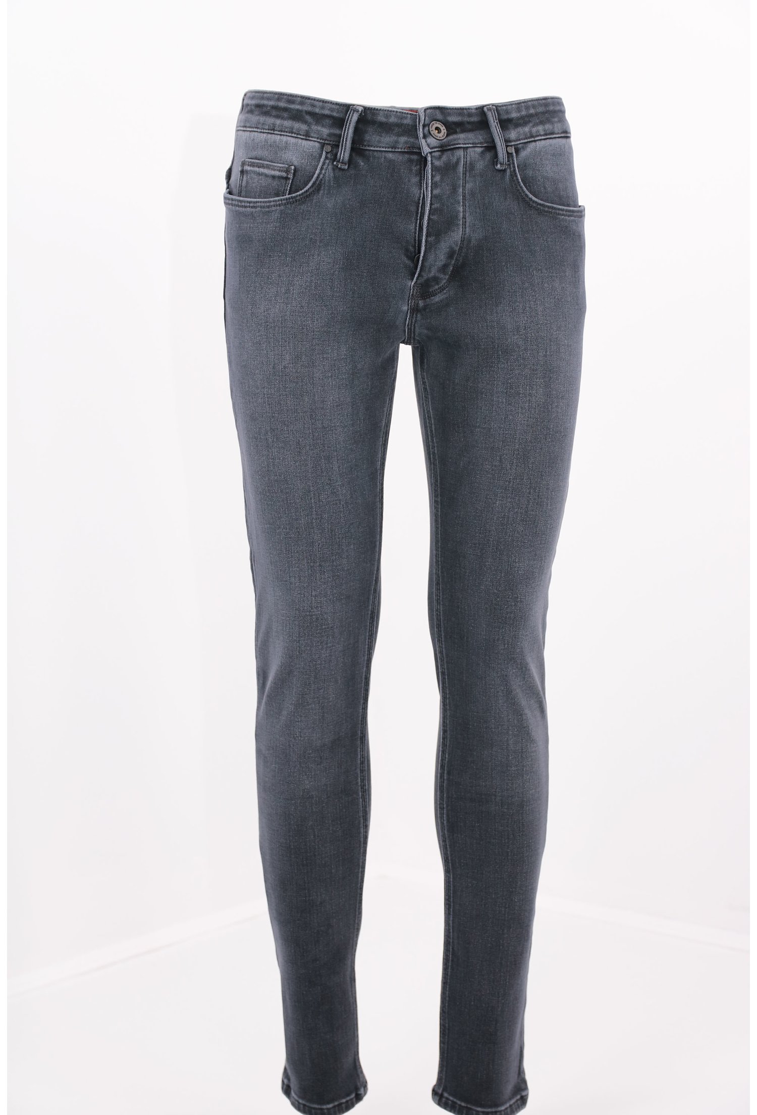 Jeans gri inchis decolorati