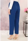 Pantaloni clasici din stofa subtire albastra cu elastic in talie