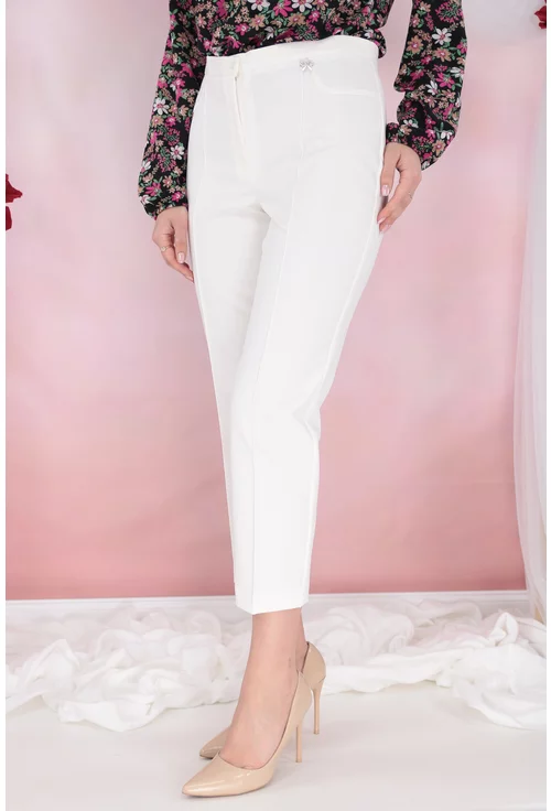 Pantaloni conici albi 7/8