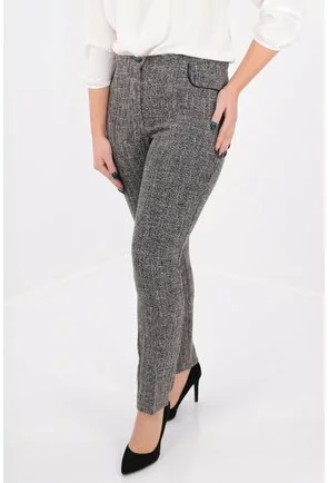 Pantaloni conici din stofa pepit