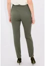 Pantaloni conici olive din stofa elastica