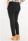 Pantaloni flausati negri cu accesorii discrete la buzunare