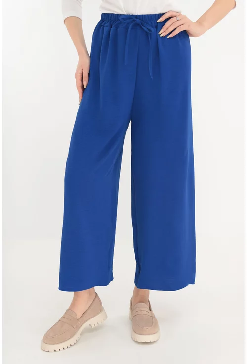Pantaloni lejeri albastri cu elastic in talie