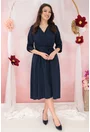 Rochie bleumarin cu decolteu parte peste parte