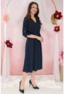 Rochie bleumarin cu decolteu parte peste parte